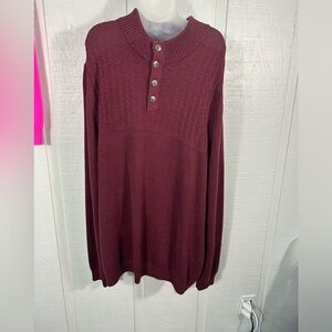 Tommy Bahama 1/4 Button Long Sleeve Maroon Mens Sweater Size 3XL NWT
